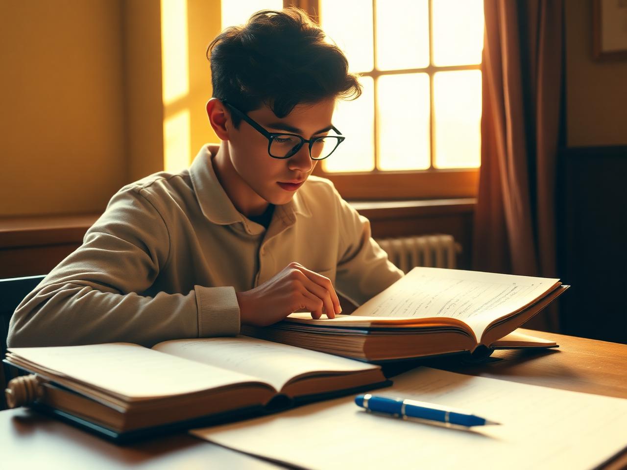 Student studying